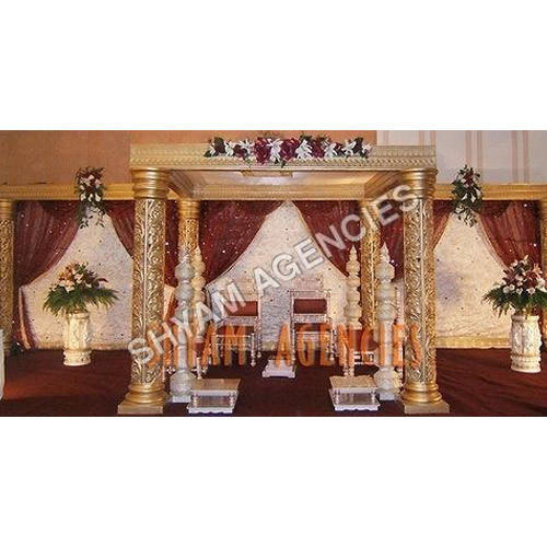 Golden Jali Wedding Pillar
