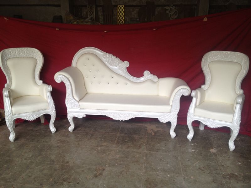 white sofa + chair set
